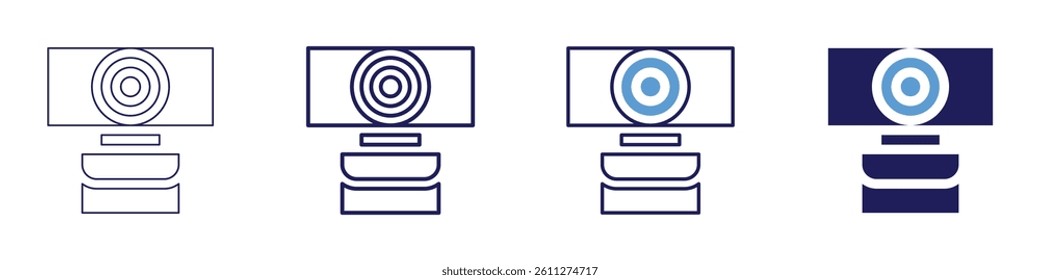 Webcam industry​ icon in 4 different styles. Thin Line, Line, Bold Line, Duotone. Duotone style. Editable stroke.