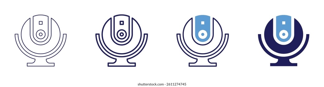 Webcam trends​ icon in 4 different styles. Thin Line, Line, Bold Line, Duotone. Duotone style. Editable stroke.