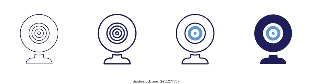 Webcam tools​ icon in 4 different styles. Thin Line, Line, Bold Line, Duotone. Duotone style. Editable stroke.