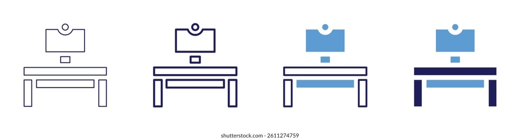 Webcam test​ icon in 4 different styles. Thin Line, Line, Bold Line, Duotone. Duotone style. Editable stroke.