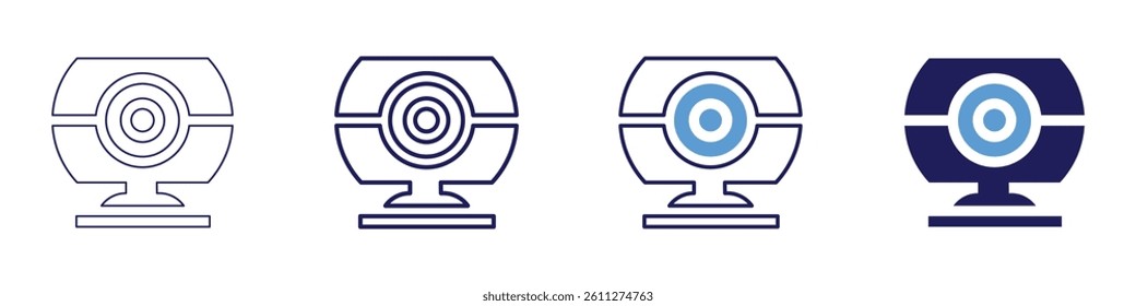 Webcam technology​ icon in 4 different styles. Thin Line, Line, Bold Line, Duotone. Duotone style. Editable stroke.