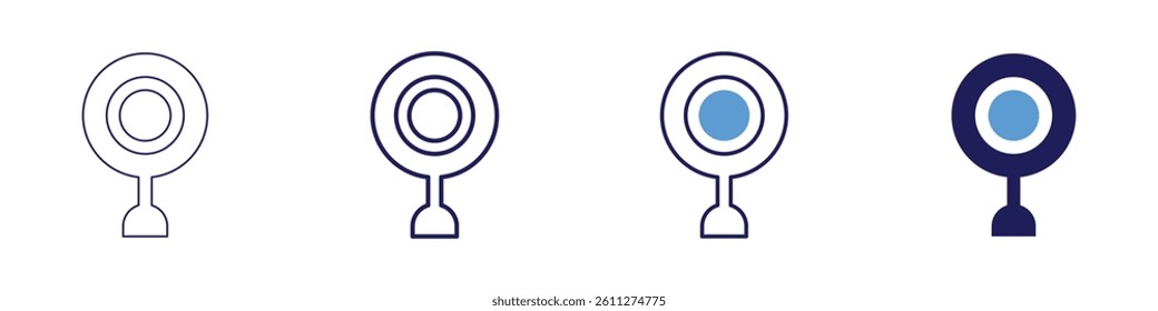 Webcam streaming​ icon in 4 different styles. Thin Line, Line, Bold Line, Duotone. Duotone style. Editable stroke.