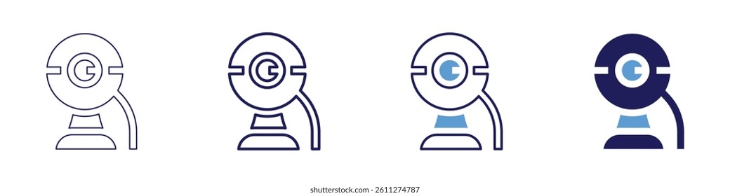 Webcam splitter​ icon in 4 different styles. Thin Line, Line, Bold Line, Duotone. Duotone style. Editable stroke.