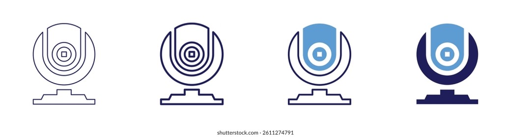 Webcam society​ icon in 4 different styles. Thin Line, Line, Bold Line, Duotone. Duotone style. Editable stroke.