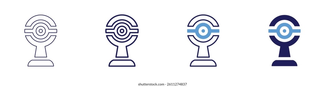 Webcam optimizer​ icon in 4 different styles. Thin Line, Line, Bold Line, Duotone. Duotone style. Editable stroke.