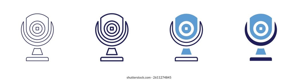 Webcam mount​ icon in 4 different styles. Thin Line, Line, Bold Line, Duotone. Duotone style. Editable stroke.