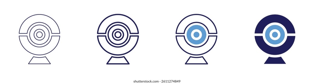 Webcam models​ icon in 4 different styles. Thin Line, Line, Bold Line, Duotone. Duotone style. Editable stroke.