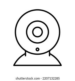 Icono de cámara web. Icono de cámara lineal negra. Ilustración vectorial. Símbolo de cámara web