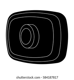 Webcam icon in black style isolated on white background. Personal computer accessories symbol stock vector illustration.