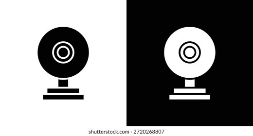 Icono de cámara web. Icono de diseño plano simple en blanco y negro