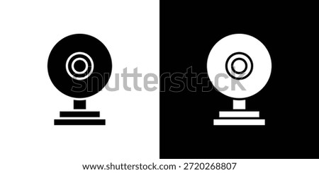 Webcam icon. Black and white simple flat design icon