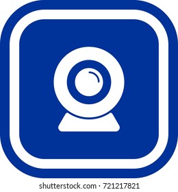 Webcam icon, camera , sign Square with rounded corners