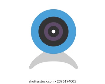 Webcam icon of computer component. Parts of a PC, such as RAM memory, hdd ssd cpu processor. Vector Illustration 