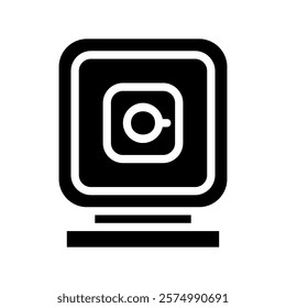 Webcam icon. Concept of online communication, video call, and surveillance.