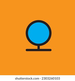 Webcam icon design features a simplified representation of a camera with a lens, symbolizing video conferencing and live streaming capabilities.
