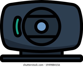 Icono de cámara web. Contorno de negrita editable con diseño de relleno de color. Ilustración vectorial.