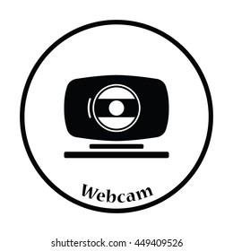 Webcam icon. Flat color design. Vector illustration. Thin circle design. Vector illustration.