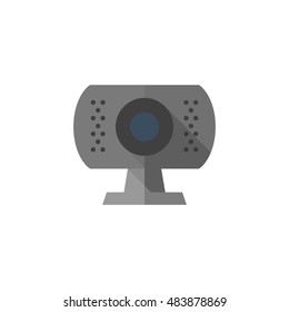 Webcam icon in flat color style. 