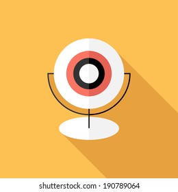 Webcam icon. Flat design style modern vector illustration. Isolated on stylish color background. Flat long shadow icon. Elements in flat design.