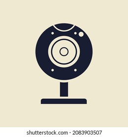 Icono de cámara web, diseño plano. Ilustración del vector