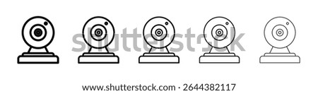 Webcam icon graphic set. trendy stroke line style