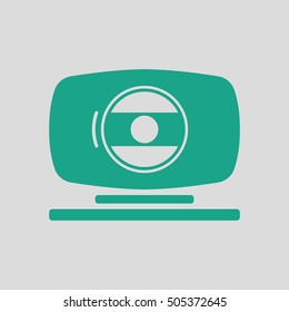 Webcam icon. Gray background with green. Vector illustration.