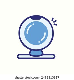 icono de cámara web, gadget de tema de icono azul aislado
