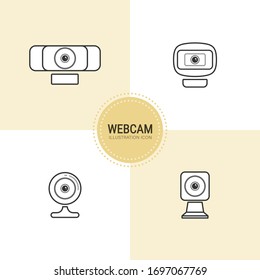 webcam icon for laptop and desktop: using for online education or video conference business