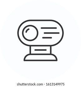 Webcam icon, line computer camera symbol vector design. Great for mobile app, web design, banner, etc