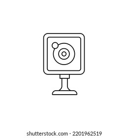 Webcam icon in line style icon, isolated on white background