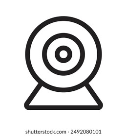Webcam icon linear logo mark in black and white