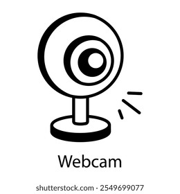 Icono de cámara web en estilo lineal 