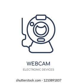 Webcam icon. Webcam linear symbol design from Electronic devices collection.