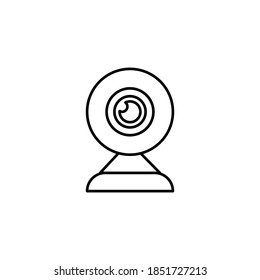 Webcam icon or logo illustration, outline style.