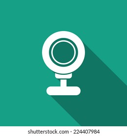 webcam icon with long shadow