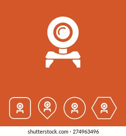 Webcam Icon on Flat UI Colors with Different Shapes. Eps-10.