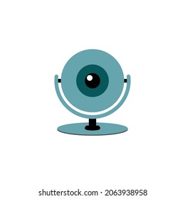 Webcam icon. Online webcam video chat, flat rounded icon