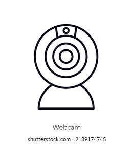 Webcam icon. Outline style icon design isolated on white background