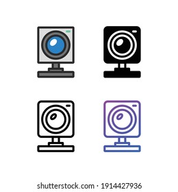 Webcam icon pack, vector in eps 10