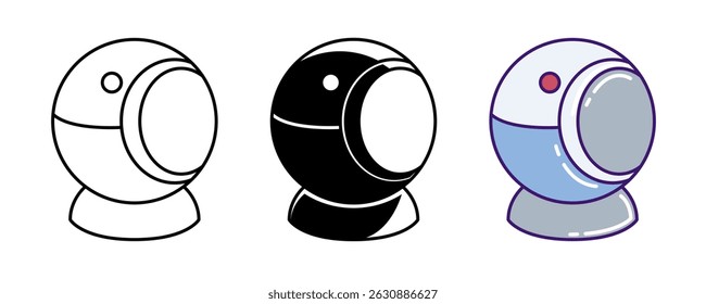 Webcam icon represented by Webcam Line, Filled, Color style.