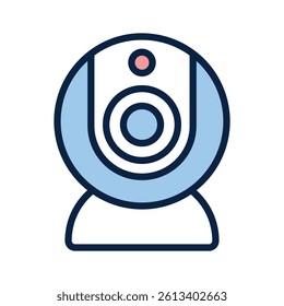 Webcam icon representing live video streaming and online communication