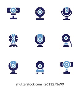 Webcam icon set. Bold style. Duotone colors. webcam, camera.