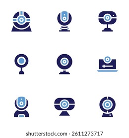 Webcam icon set. Bold style. Duotone colors. webcam, cam.