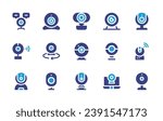 Webcam icon set. Duotone color. Vector illustration. Containing webcam, web cam, web camera, online communication.
