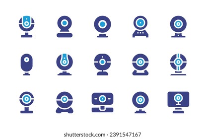 Webcam icon set. Duotone color. Vector illustration. Containing webcam, web cam, camera, smart tv.