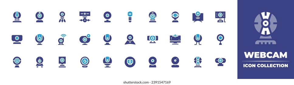 Webcam icon set. Duotone color. Vector illustration. Containing webcam, observe, camera, web cam.