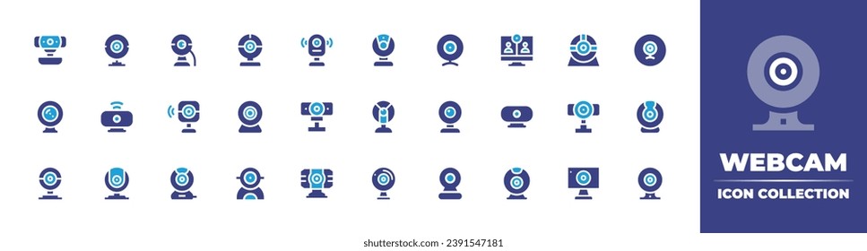 Webcam icon set. Duotone color. Vector illustration. Containing webcamera, webcam, web camera, video call.