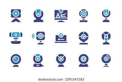 Webcam icon set. Duotone color. Vector illustration. Containing webcam, web camera, videocall, web cam, camera.