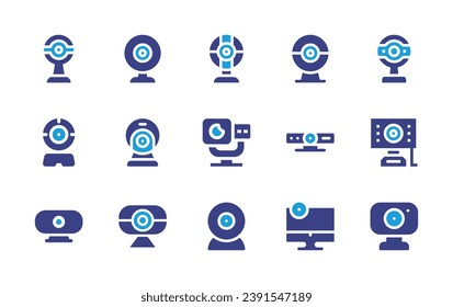 Webcam icon set. Duotone color. Vector illustration. Containing webcam, web camera, monitor.