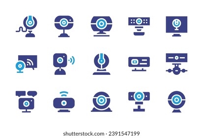 Webcam icon set. Duotone color. Vector illustration. Containing webcamera, webcam.